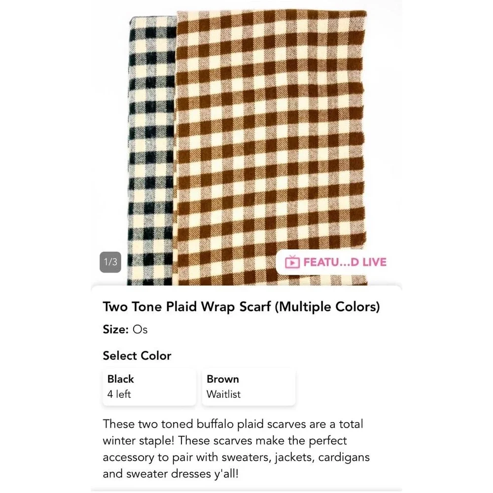 Scarf wrap scarf blanket style soft scarf buffalo plaid scarf new in wrap NEW
